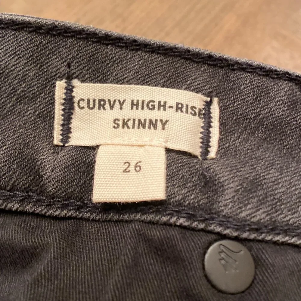 Madewell Distressed Curvy High-Rise Skinny Jeans, Size 26 - Picture 5 of 14